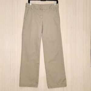 J. Crew Classic Twill Chino Pant Flannel Lined Favorite Fit Khaki/Ivory Size 4P